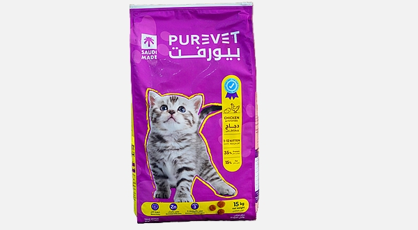 أكل قطط بيورفيت للقطط الصغيرة بنكهة الدجاج والبطاطس ، حجم 15كيلوجرام