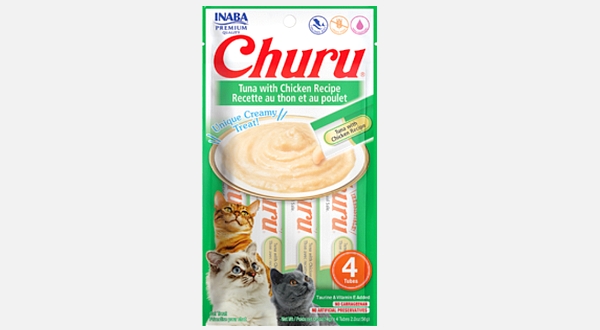 مكافأة للقطط بنكهة الدجاج مع التونة من إينابا 14جx4