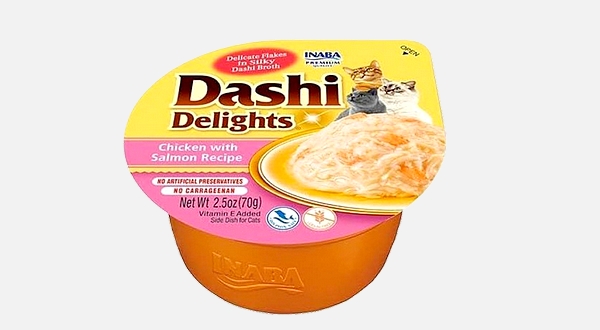 تونة داشي ديلايت أكواب بنكهة الدجاج مع السالمون من إينابا – 70 جرام