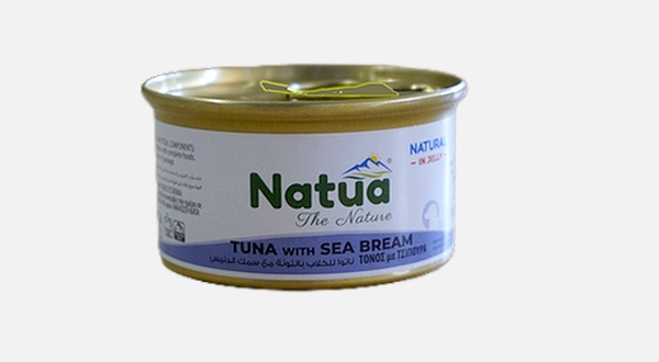 طعام كلاب من ناتوا – تونة مع سمك الدنيس في الجيلي 85 جرام