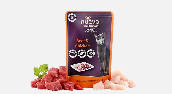 نيوفو اكل رطب للقطط اللحم مع الدجاج 85 جرام