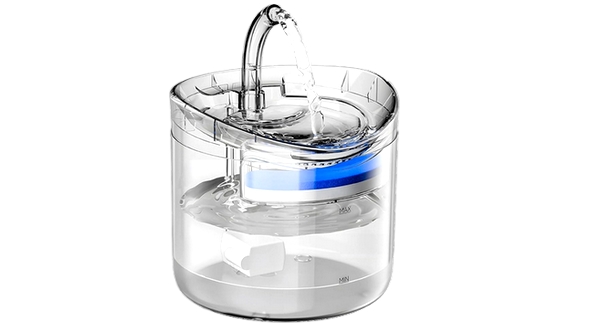 نافورة مياه أوتوماتيكية للقطط والكلاب - شفاف بسعة 1.8 لتر